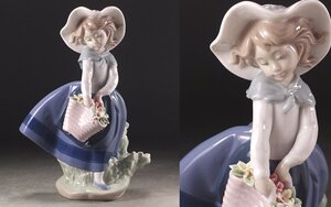 ∇花∇スペイン名窯【リヤドロ/LLADRO】 磁器人形モデルNo.5222「きれいな花ばかり」 純正BOX付 リヤドロフィギュリン