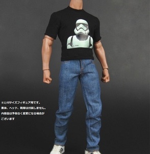 1/6サイズフィギュア用衣装 Tシャツ＆ジーパンセット ZY16-3D