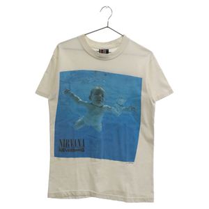 VINTAGE ヴィンテージ 90s NIRVANA NEVERMIND TEE ニルヴァーナ ネバーマインド フォトプリント半袖Tシャツ ホワイト/ブルー