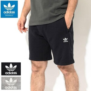 【新品】送料299円 O(XL)サイズ adidas originals エッセンシャルショーツ ハーフパンツ スウェット ブラック 黒 adidas FR7977 44aaii