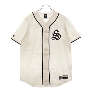 STUSSY ステューシー Baseball Jersey バックプリント ベースボール半袖シャツ ホワイト