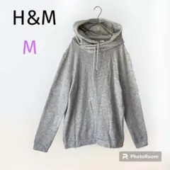 H&M エイチアンドM レディース　薄手　パーカー　ドット柄　グレー　M