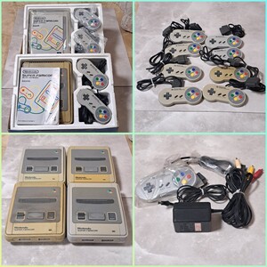 【ジャンク 現状品】レトロ 任天堂 スーパーファミコン 本体 6点 内箱付き2点 昭和レトロ 当時物 SHVC-002 SHVC-005 スーファミ Nintendo