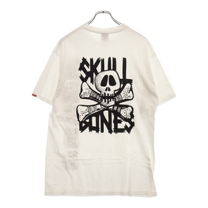 STUSSY ステューシー ×WTAPS ダブルタップス 原宿チャプト10周年記念 SKULL BONES スカル ボーンズ プリント 半袖Tシャツ ホワイト