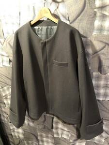 stein シュタイン 20AW NO COLLOR BELTED JACKET ブルゾン ST.179 サイズM グレー　FK