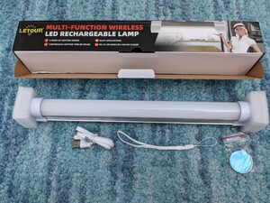 0605u2922　LETOUR LEDライト 蛍光灯 作業灯 USB充電式 マグネット付き 120W 10400MAH ライト マグネット 5段階点灯