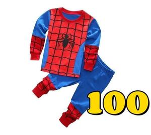 新品 スパイダーマン パジャマ キッズ 子供服 ジュニア 長袖 100