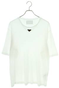 プラダ PRADA 23SS UJN861 サイズ:L トライアングルプレートコットンTシャツ 中古 SS13