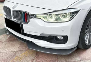 スポーティ全開♪ BMW カーボン ルック フロントバンパー リップ スポイラー F30 318i 320d 320i 328i 330e 330i 340i 3シリーズ セダン