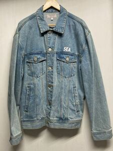 【GUESS×WIND AND SEA ゲス×ウィンダンシー】MK1D8981WS デニムジャケット Lサイズ ブルー コットン 20SS 2401oki