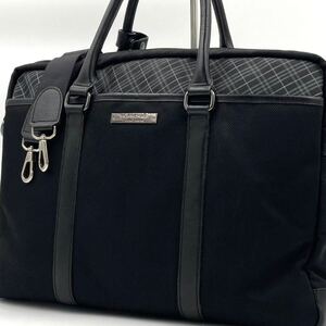 1円 【定番人気】 BURBERRY バーバリーブラックレーベル ビジネスバッグ ブリーフケース 2way A4 ノバチェック 黒 キャンバス メンズ 通勤