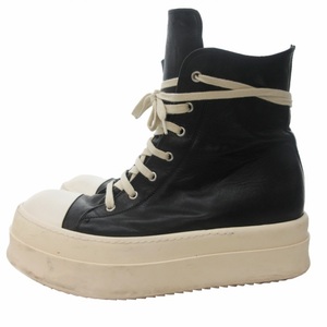 リックオウエンス Rick Owens MEGA BUMPER SNEAKERS メガバンパー スニーカーズ ラモーンズ レザー BLACK/MILK 44 約29.0cm相当 IBO57