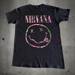 Nirvana/ニルヴァーナ スマイル ロゴ グラフィック カラフルTシャツ