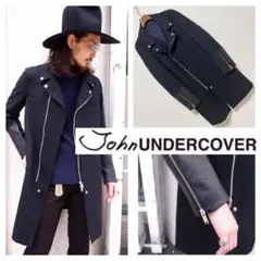 レア■John UNDERCOVER■レザー ロングライダースジャケット コート