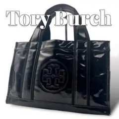 Tory Burch ロゴ エナメル レザー トートバッグ 保存袋付 7801