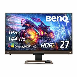 【中古】BenQ MOBIUZ EX2780Q ゲーミングモニター (27インチ/IPS/DisplayHDR400/WQHD/144Hz/5ms/