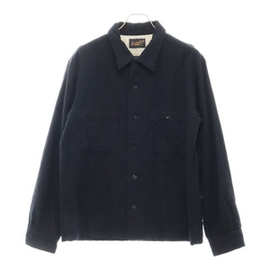 TENDERLOIN テンダーロイン T-WOOL SHT ウール長袖シャツ ネイビー