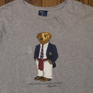 90s Polo Ralph Lauren POLO BEAR ポロベア Tシャツ XL グレー 半袖 くま ポロ ラルフローレン キャラクター