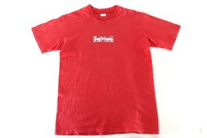 【超希少品】SUPREME 01SS ペイズリー柄 ボックスロゴ Tシャツ L レッド 赤 バンダナ柄 半袖 シュプリーム paisley box logo tee