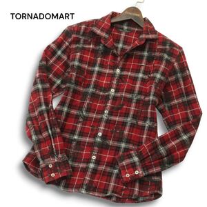 TORNADOMART トルネードマート 秋冬 長袖 フロッキー フラワー★ ウエスタン チェック ネル シャツ Sz.M　メンズ 日本製　A4T12616_B#B