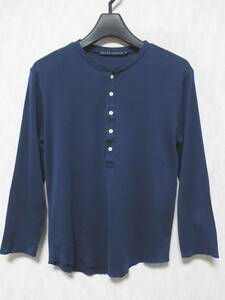 RALPH LAUREN ラルフローレン ヘンリーネック 長袖 Tシャツ レディース M ネイビー　irmri yg5914