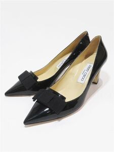 62998 JIMMY CHOO ／ ジミーチュウ リボン ブロックヒール パンプス