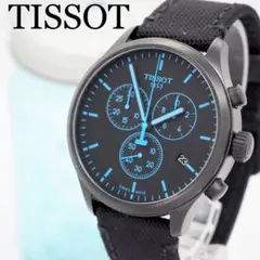 232 TISSOT 時計　メンズ　XL クロノグラフ ブラックダイヤル　ブルー