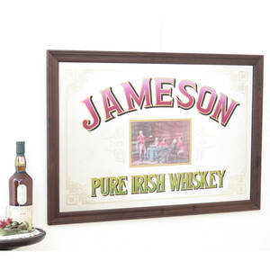 ビンテージパブミラー/ジェイムソン(JAMESON)アイリッシュウィスキー/壁掛け鏡/店舗什器/ディスプレイ/インテリア雑貨/内装/装飾/A-4466-2