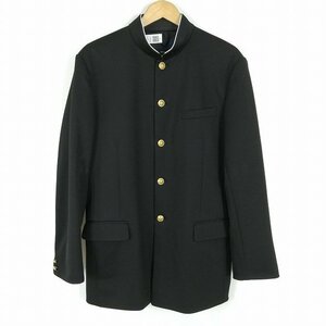 学生服 学ラン 185A 男子 富士ヨット 上着 丸洗い可 標準型学生服 ラウンドカラー カシドス 黒 中古 ランクB a3 JJ5050