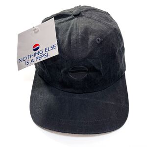 dead stock nos 90s Pepsi ペプシコーラ キャップ コットン ブラック ビンテージ アメリカ製 usa old 帽子 cap 80s 企業 デッドストック