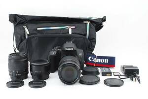 Canon キヤノン EOS Kiss X10i トリプルレンズセットCanon EF 35-80㎜1:4-5.6III 、Canon EF 75-300mm F4-5.6、Canon EF 50㎜1:1.8 II