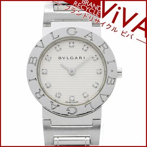 ブルガリ BVLGARI ブルガリブルガリ レディース 腕時計 ロゴあり BB26SS ダイヤ12P ステンレススチール 腕周り16.5cm 美品 新品仕上げ済み