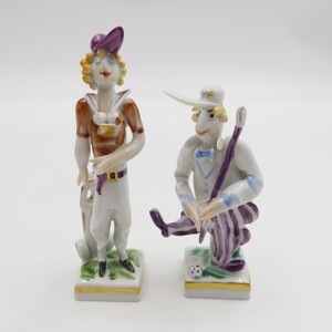 1円〜 Meissen マイセン ペーター・シュトラング作 手びねり人形 ゴルフ フィギュリン 計2点 y258-3418371【Y商品】