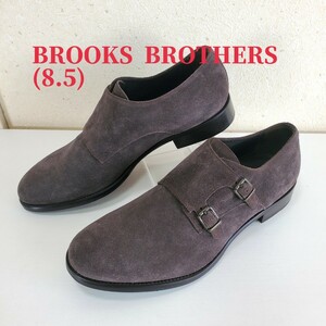 極美品◆BROOKS BROTHERS ブルックスブラザーズ 1923 スエードレザー ダブルモンクストラップ ドレスシューズ(8.5■27.5cm)ダークグレー