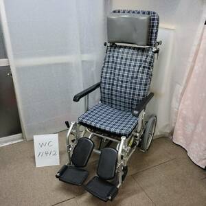 (WC-11412)訳あり処分価格【中古】カワムラサイクル KXL16-42EL リクライニング車椅子