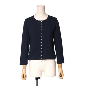 XXXX*agnes b. アニエスベー カーディガンプレッション J000 CARDIGAN コットン Size 2 ネイビー