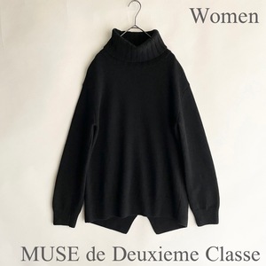 【美品】MUSE de Deuxieme Classe 日本製 ミューズドゥドゥーズィエムクラス JADE タートルネック ニット カシミア混 size FREE sk