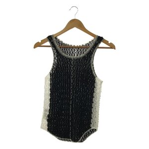 Maison Special / メゾンスペシャル | Togetoge Sheer Knit Tank Top タンクトップ | F | ブラック/ホワイト | レディース