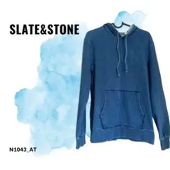 SLATE&STONE フード付きスウェット ブルー　デニム風　サイズS