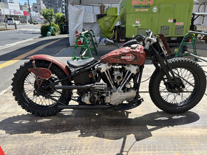 1946EL Knucklehead Racing Model Original Engine and Frame 