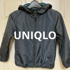 美品　UNIQLO ユニクロ　120 リバーシブル　グリーン　ブラック　フリース