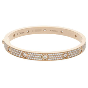 カルティエ ブレスレット LOVE BRACELET PAVE DIAMONDS ラブブレス サイズ:18 18KPG PAVEダイヤ ラブブレスレット 中古 GZ11