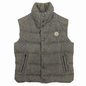 美品 2012年 モンクレール MONCLER TIB GILET ダウン ベスト ジャケット ブルゾン アウター ツイード ロゴワッペン 220914335005 54731 0