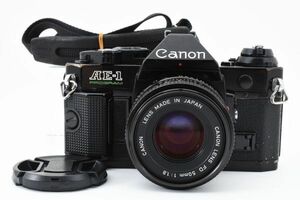 [良品]キヤノン Canon AE-1 PROGRAM 一眼レフ 35mm フィルムカメラ ブラック 黒＋ FD 50mm f/1.8 2150775