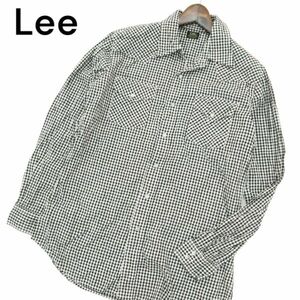 Lee リー 95486 通年 長袖 ウエスタン ギンガム チェック★ シャツ Sz.S　メンズ 黒　C4T04724_5#C