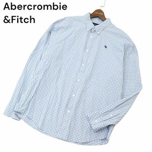 Abercrombie&Fitch アバクロンビー＆フィッチ 通年 トナカイ刺繍★ 長袖 チェック シャツ Sz.XXL　メンズ 大きいサイズ　A4T02180_3#C