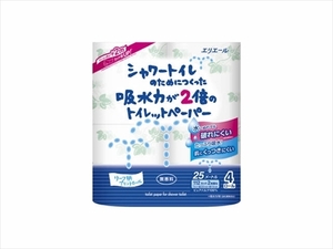 まとめ得 エリエール シャワートイレのためにつくった吸水力が2倍のトイレットペーパー 4ロール（ダブル） x [20個] /h