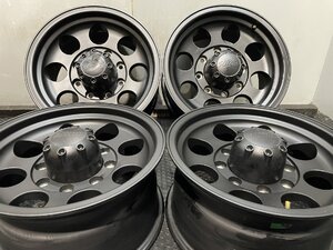 ULTRA WHEELS Type164B ウルトラ 16インチ 4本 8J8HPCD165.1+12 センターキャップ付 マットブラック 深リム ハマーH2　(MHC285ARP)