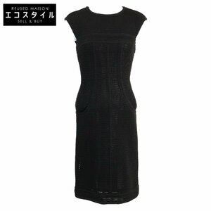 美品/国内正規 CHANEL シャネル P46192V33824 Mesh Dress メッシュ ノースリーブ ワンピース 36 ブラック レディース