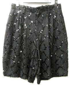 COMME des GARCONS ARCHIVE VINTAGE SEQUINS SHORT PANTS BLACK M ＊ コムデギャルソン 初期 アーカイブ スパンコール ショート パンツ M